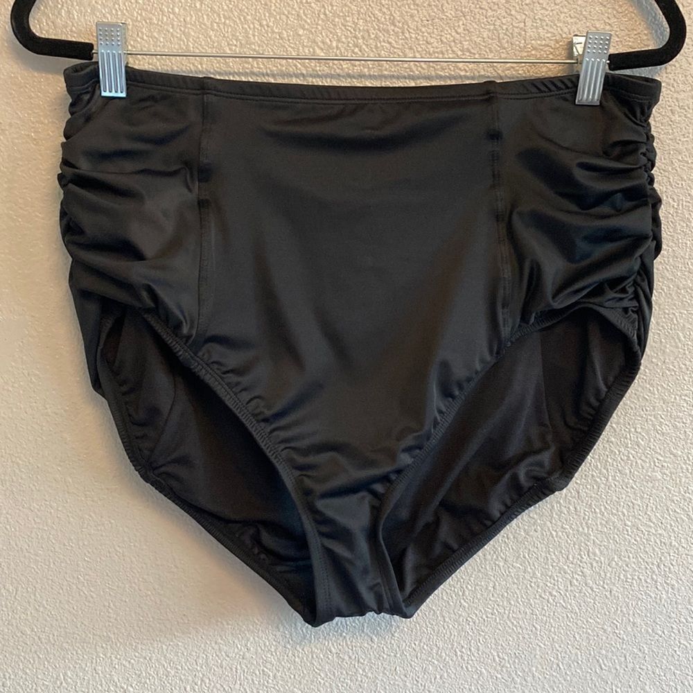 NWT- Black beach Betty bikini bottoms with rouching